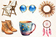 Boho Summer Clipart, an Illustration by Libby Wishes (Thumbnail 5 of 6)