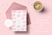 Pink Poppies Wedding Invitation Set, an Invitation Template by moibalkon (Thumbnail 1 of 5)