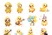 Cute Ducks Clipart, Watercolor Ducks, an Animal Illustration by BrushstrokeArtGB (Thumbnail 5 of 9)