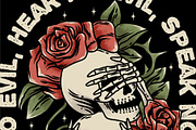 Skull no see, no hear, no speak, an Illustration by Pen of God Studio (Thumbnail 3 of 4)
