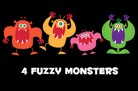 4 Fuzzy Monsters