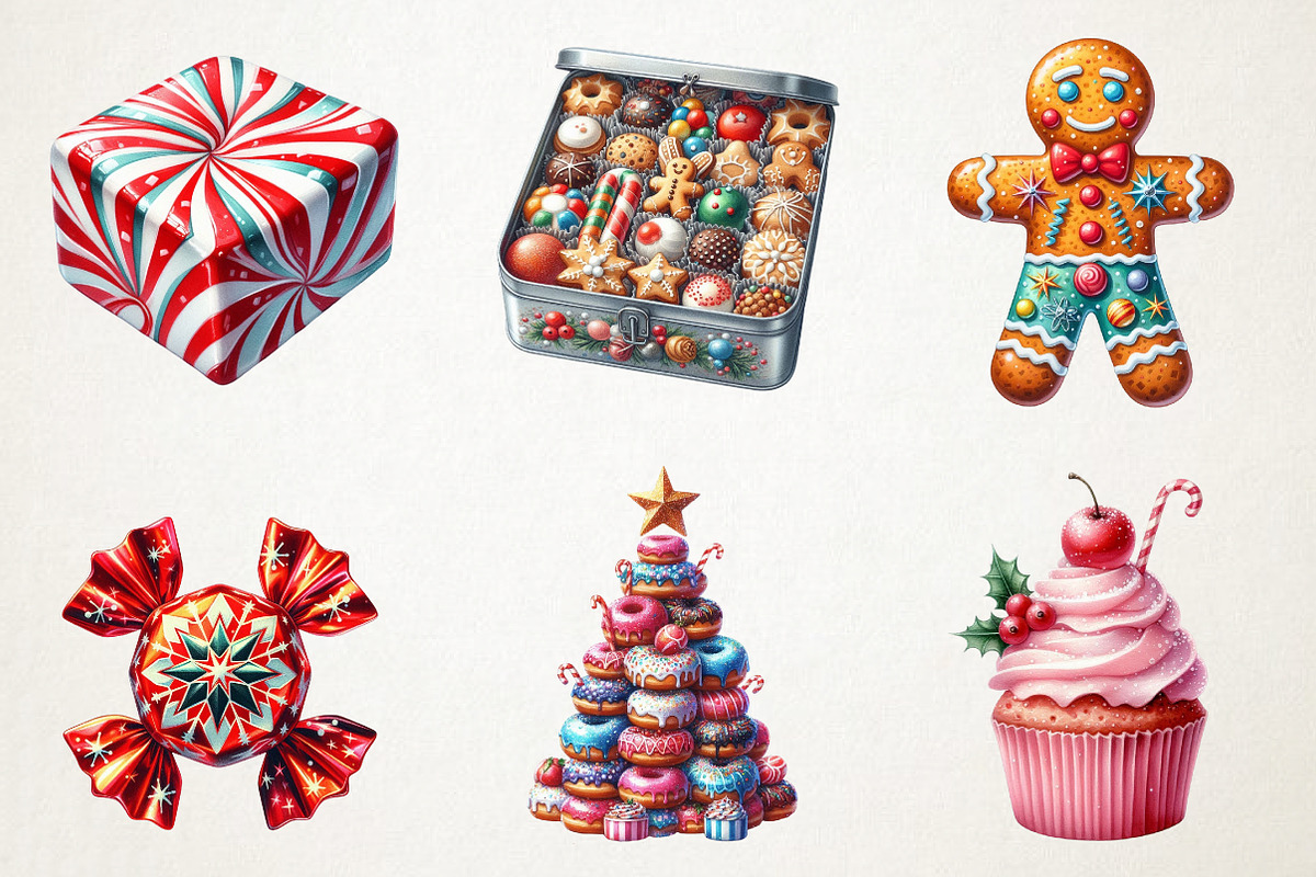 Retro Holiday Sweets PNG Bundle, an Illustration by RobertsArt (Photo 2 of 7)