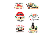 Japanese sushi seafood emblem design, a Solid Icon by Vector Tradition (Thumbnail 3 of 3)