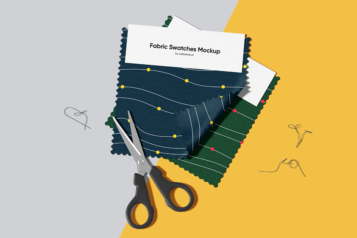 Fabric Swatches Mockup, a Packaging Mockup by WebAndCat (Photo 3 of 12)