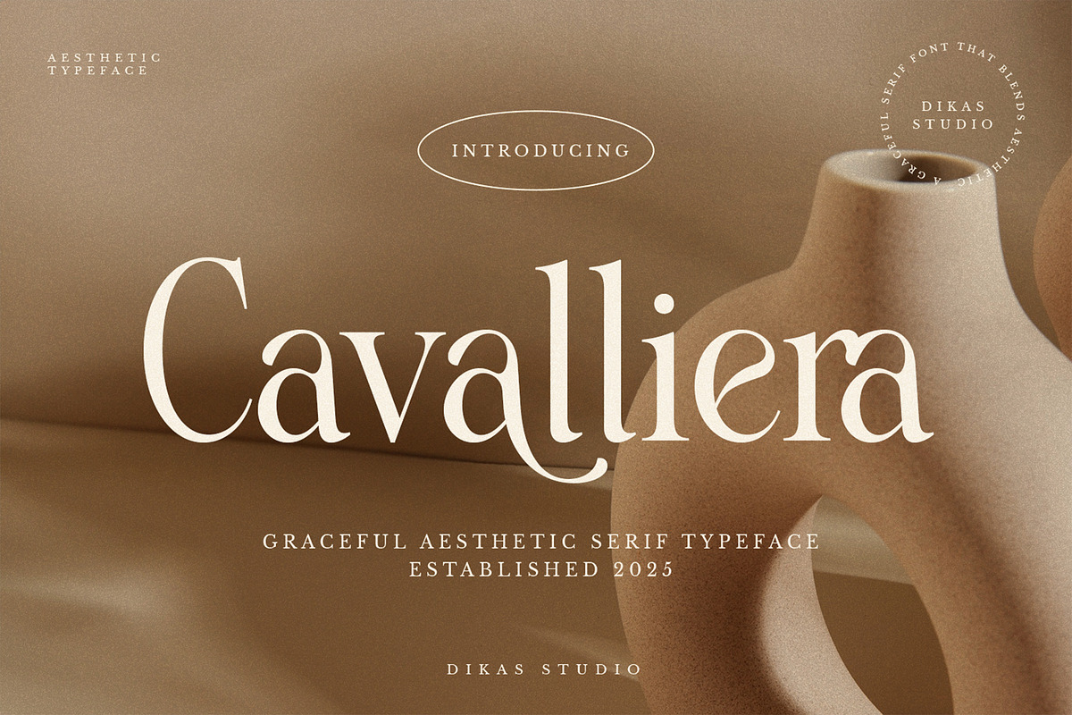 Cavalliera - Graceful Serif Typeface, a Serif Font by Dikas Studio (Photo 1 of 10)