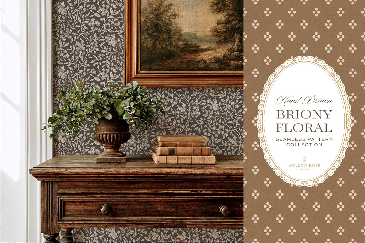 Farmhouse Brown Floral Patterns, a Pattern Graphic by Eclectic Anthology (Photo 6 of 12)