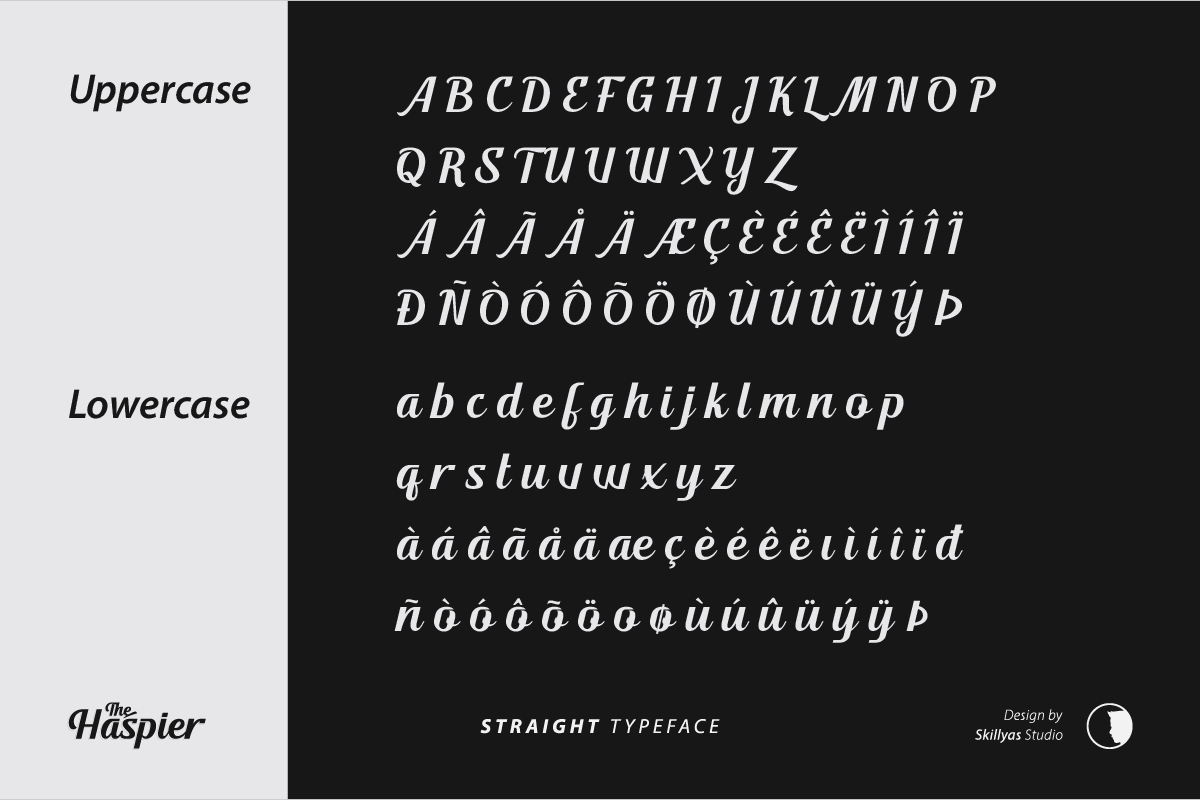 The Haspier Straight Script Font, a Script Font by Skillyas_Studio (Photo 7 of 10)