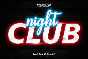 Night Club Text Effects Style.