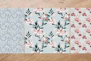 Light Grey Floral Seamless Vector