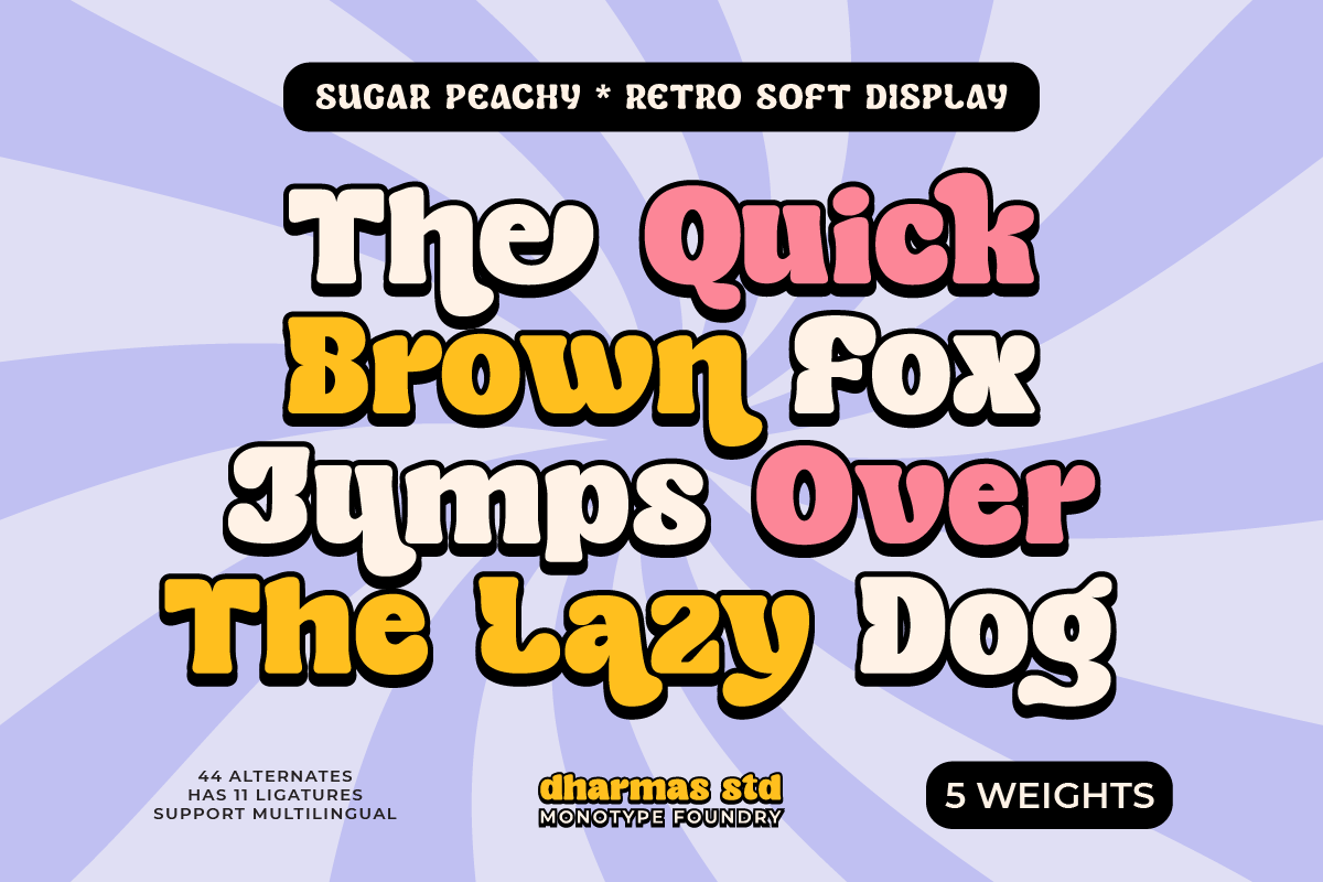 Sugar Peachy - Retro Soft Family, a Serif Font by Dharmas Foundry (Photo 4 of 15)
