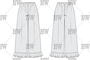 Ruffle Pant Fashion Flat