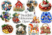 Swedish Midsummer Party Clipart, an Illustration by DreamPrint404 (Thumbnail 1 of 4)