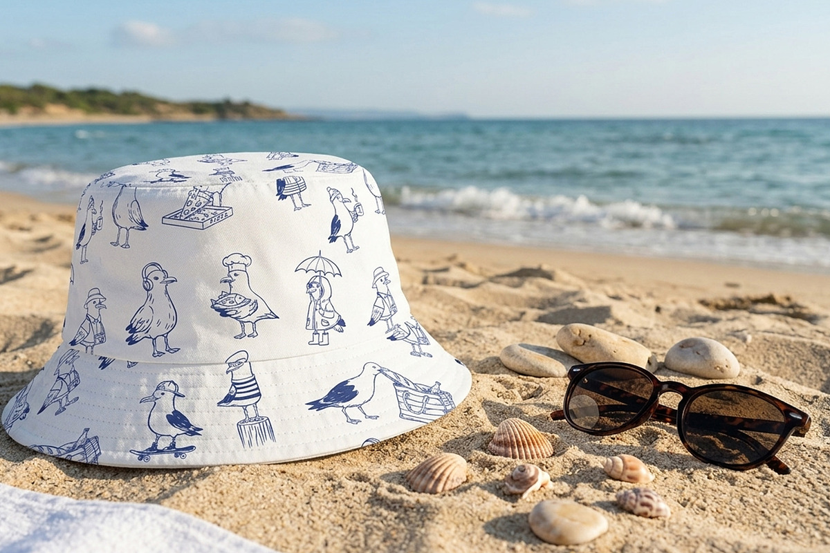 Funny Seagulls Hand-Drawn Beach, an Object Graphic by Watercolor dreams (Photo 3 of 3)