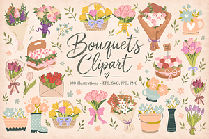 Spring Bouquets Clipart