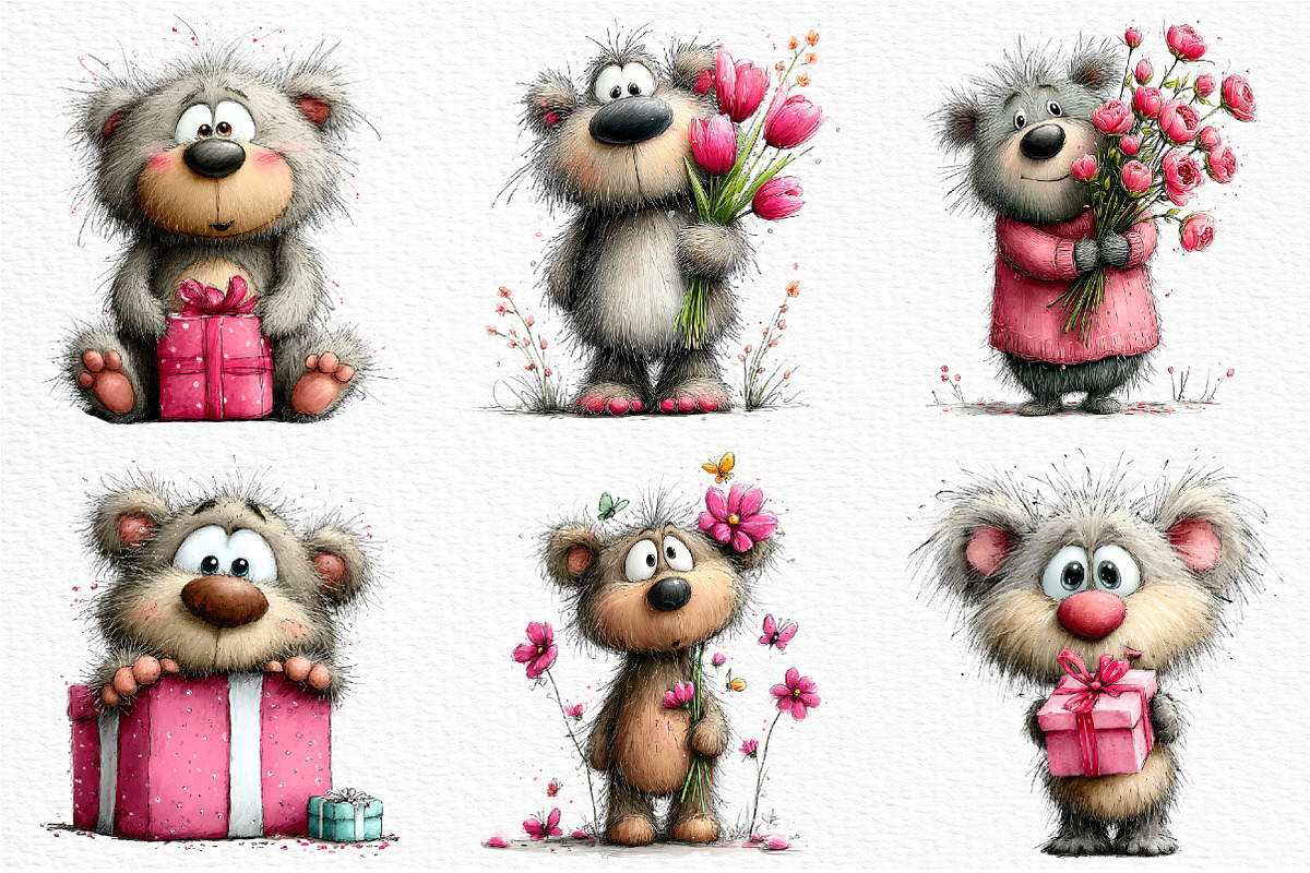 Mother's Day Teddy Bear Clipart, an Illustration by Craft Nest (Photo 5 of 12)