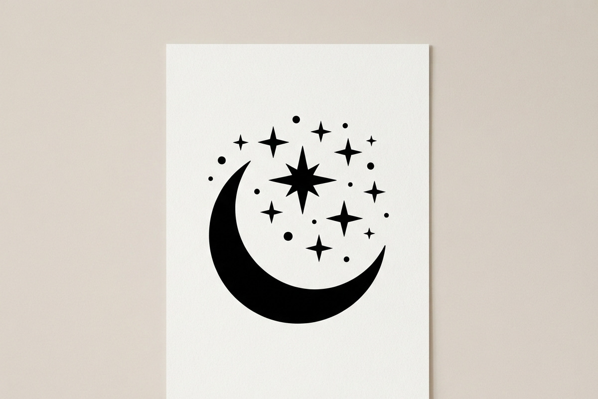 50 Crescent Moon with Stars, an Empty State Illustration by Amazin_art (Photo 10 of 47)