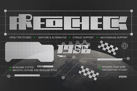 Areocheck Techno Fonts Three Styles