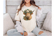 Watercolor Christmas Highland Cow, a Seasonal Illustration by Black Bird Studio (Thumbnail 5 of 7)