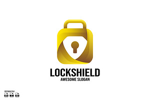 Shield with key Gradient Logo Design, a Branding & Logo Template by LOGTURNAL