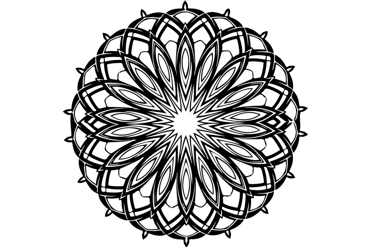 Black Floral Mandala Vector Bundle, a Decorative Illustration by Designer_Momina (Photo 4 of 21)