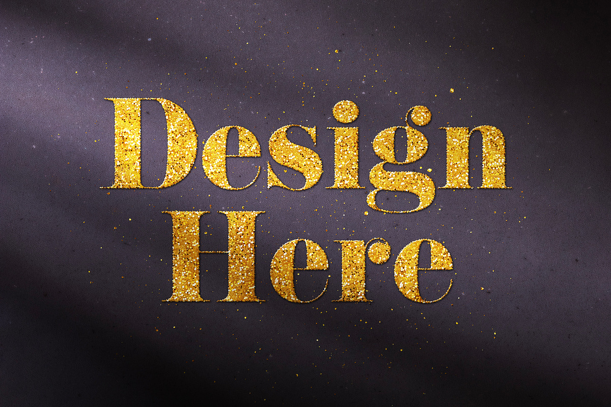 Golden Glitter Text & Logo Effect, a Mockup by Design Squad