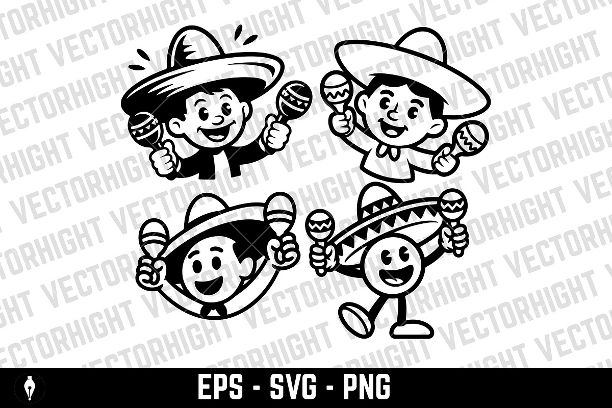 Mascot in ladge sombrero, a Person Illustration by Vectorhight (Photo 1 of 3)