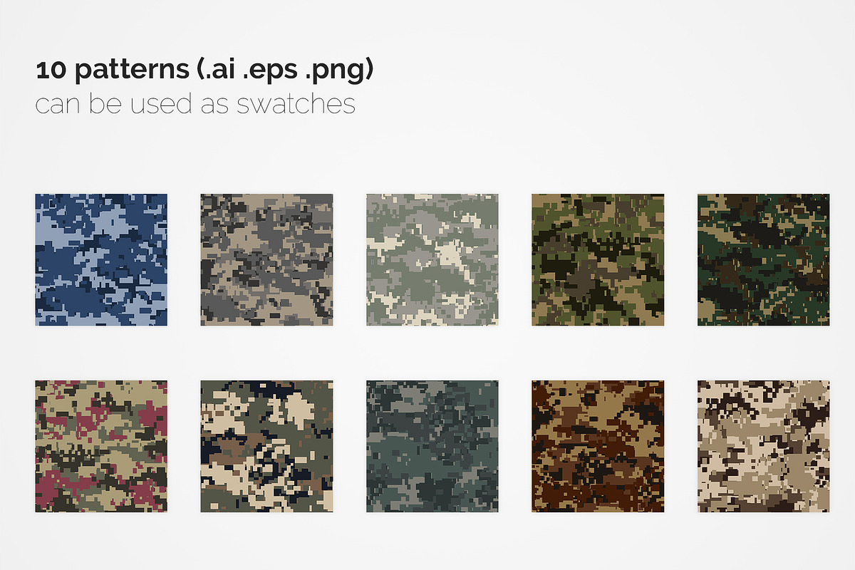 USA Pixel Camouflage Patterns, a Pattern Graphic by 3Y_Design (Photo 2 of 5)