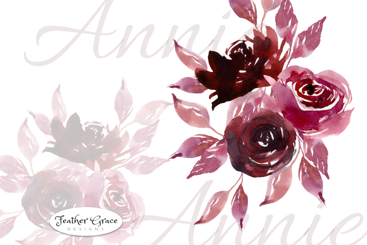 Burgundy & Navy Florals, an Illustration by Feather Grace Designs (Photo 14 of 15)