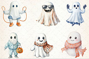 Funny Retro Halloween Ghost Clipart, an Illustration by Rose Art (Thumbnail 3 of 7)