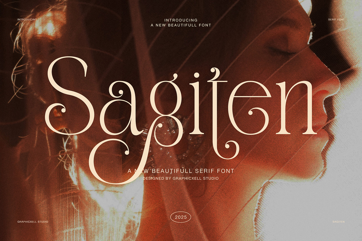 Sagiten Elegant Display Serif Font, a Serif Font by Graphicxell (Photo 1 of 8)