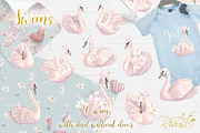 Swans wedding baby shower clipart, an Animal Illustration by RivusArt (Thumbnail 2 of 10)