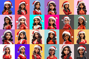 125 Animoji Style - Santa Woman