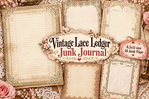 Vintage Lace Ledger Junk Journal