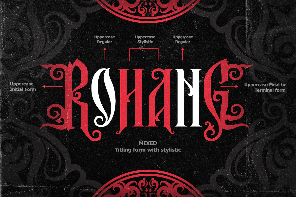Rohang – Ritualistic Display Font, a Blackletter Font by Inviline.co (Photo 8 of 17)