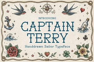 Captain Terry - American Tattoo Font