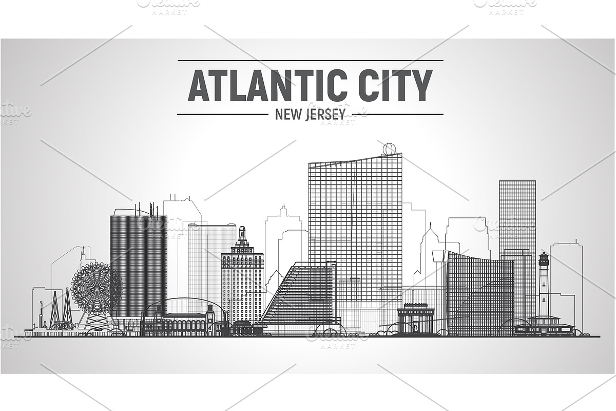 Atlantic City New Jersey skyline, an Illustration by Sky and glass (Photo 6 of 6)