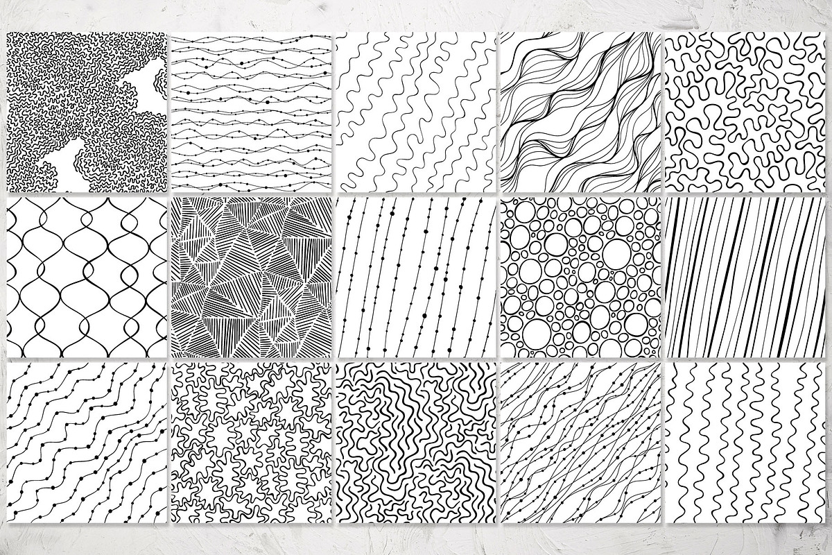 30 abstract black and white patterns, a Pattern Graphic by pineart (Photo 2 of 7)