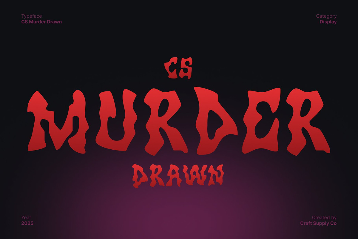 CS Murder Drawn, a Blackletter Font by Craft Supply Co. (Photo 1 of 8)