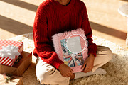 Pink Fur Frame Mockup | with Woman, a Household Mockup by RevintageStudio (Thumbnail 5 of 6)