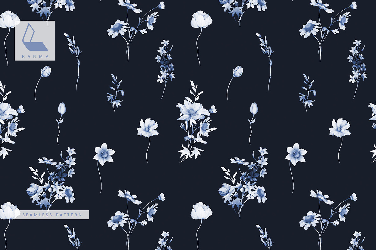 Gwinnett | Indigo | Botanical set, a Decorative Illustration by Karma (Photo 7 of 16)
