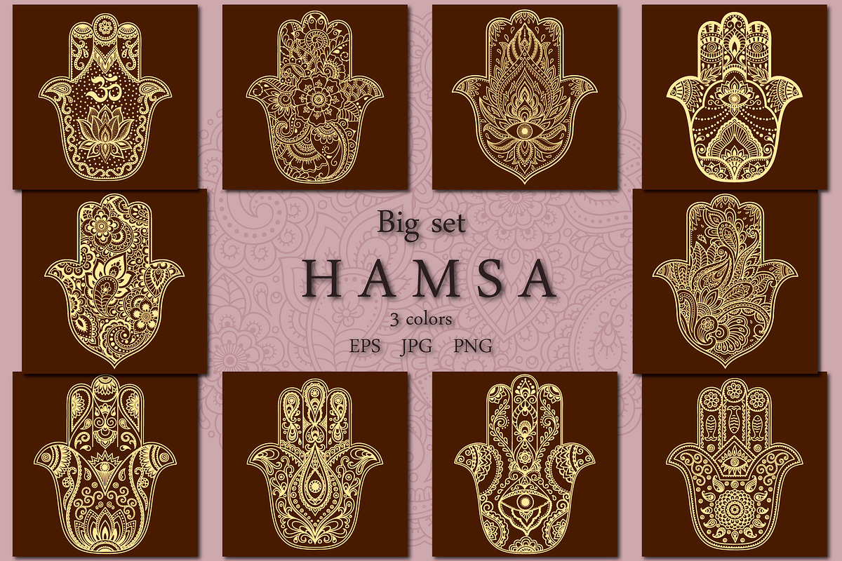 Big set of HAMSA, a Decorative Illustration by Katika Shop (Photo 2 of 7)