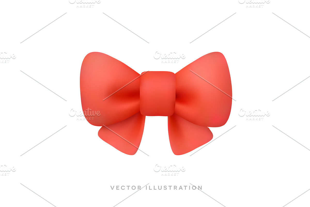 Red ribbon bow isolated on white, an Object Illustration by GraphiShop