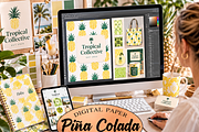 Pineapple patterns 'pina colada', a Pattern Graphic by Kiwi Fruit Punch (Thumbnail 3 of 3)