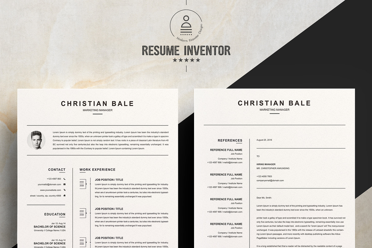 CV / Resume Template | MS Word, a Resume Template by ResumeInventor