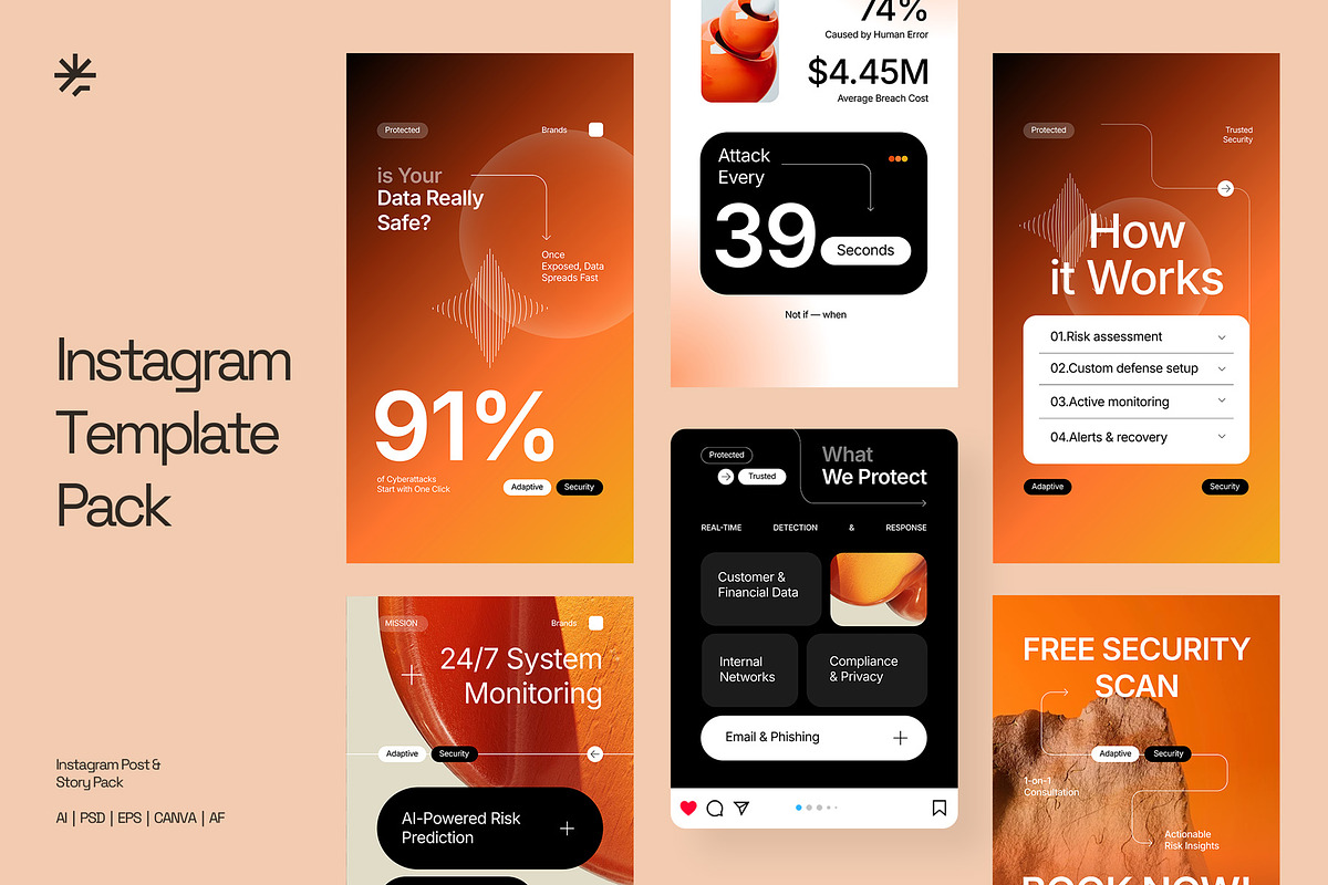 Cybersecurity Services Instagram, a Social Media Template by fakhroo (Photo 4 of 6)