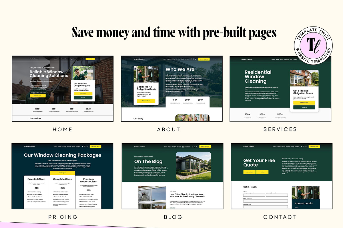 Window Cleaning Squarespace Website, a Squarespace Template by Template Twist Shop (Photo 3 of 9)