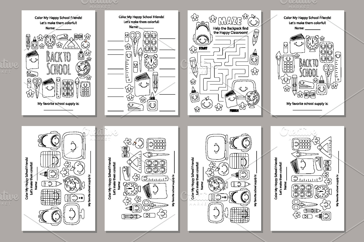 Cute Kawaii Back to School Bundle, an Education Illustration by C Design Studio (Photo 17 of 19)