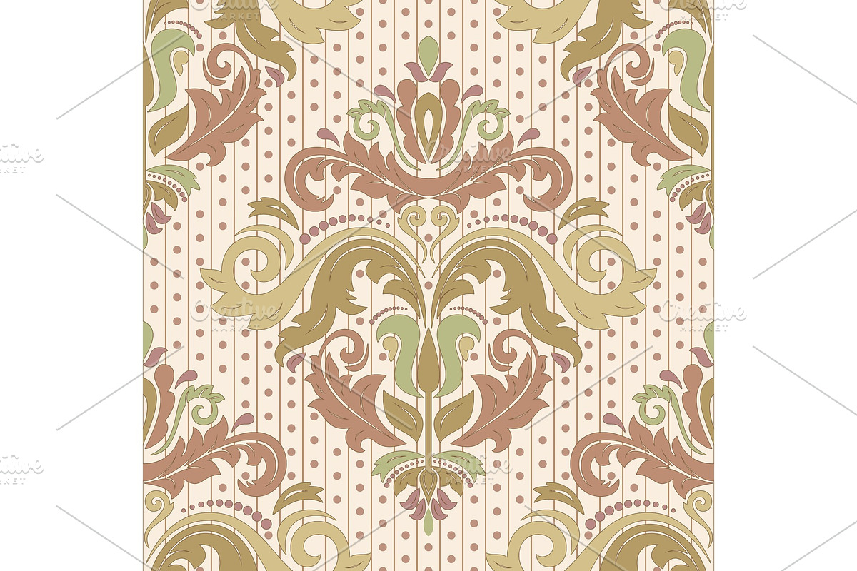 Damask Seamless Vector Pattern, a Decorative Illustration by FineArtStudio (Photo 1 of 3)