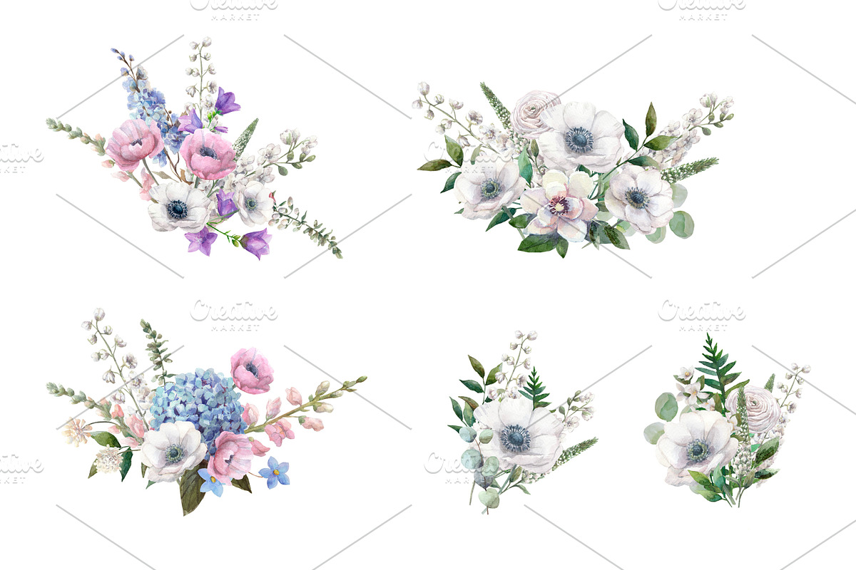 Watercolor summer flowers., an Illustration by yulia.sukhanova (Photo 3 of 3)