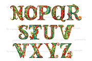 Christmas Alphabet | Xmas Letters, a Seasonal Illustration by GlamArtZhanna (Thumbnail 3 of 5)